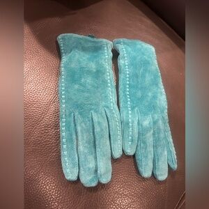 Elegant Turquoise Suede Gloves
